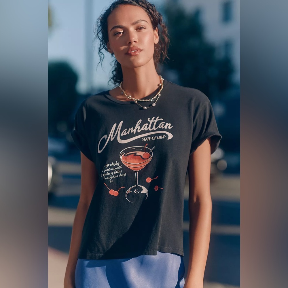 Anthropologie Girl Dangerous Manhattan Graphic Tee